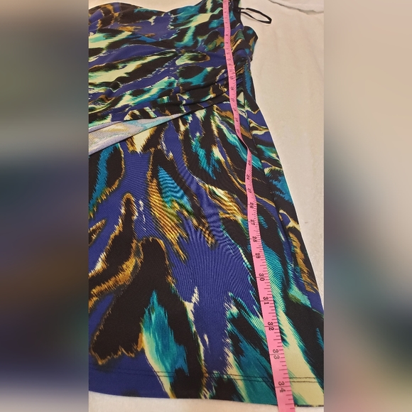 ABS Silver Label One Shoulder Multicolored Mini Dress Size S - Picture 12 of 13